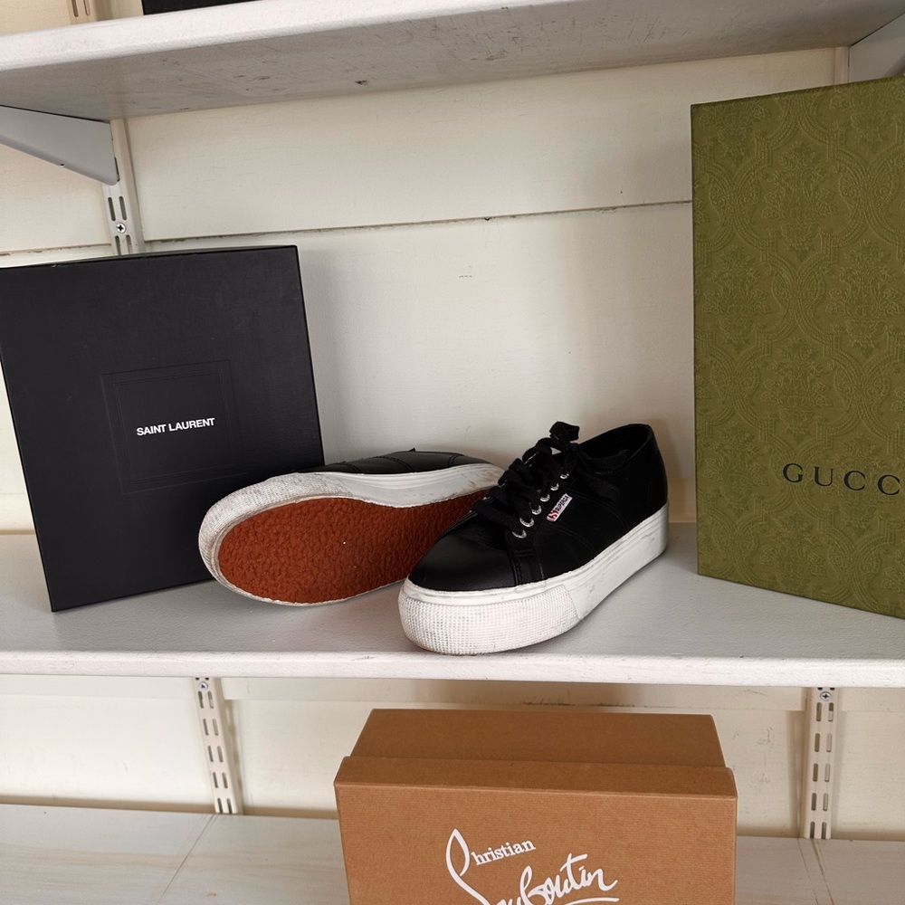 Superga Black and White Platform Shoes - Picture 3 of 4